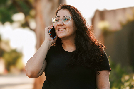 Person talking on phone